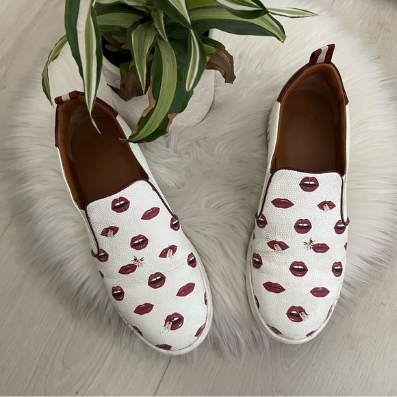 Bally Lips Print Slip On Sneakers Shoes - Picture 3 of 11